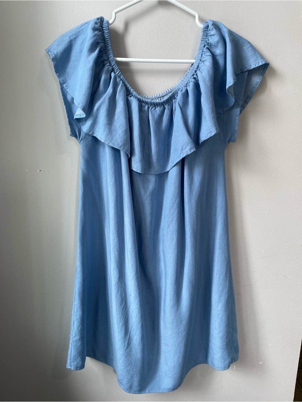 Ardene Light Blue Off-Shoulder Ruffle Mini Dress XL